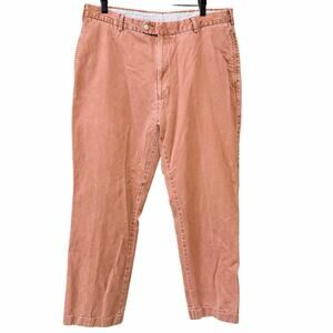 Peter Millar Pima Cotton Rust orange Chino cuffed Trousers 35x28.5 country club